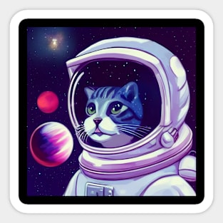 Cosmic Astronaut Cat Sticker